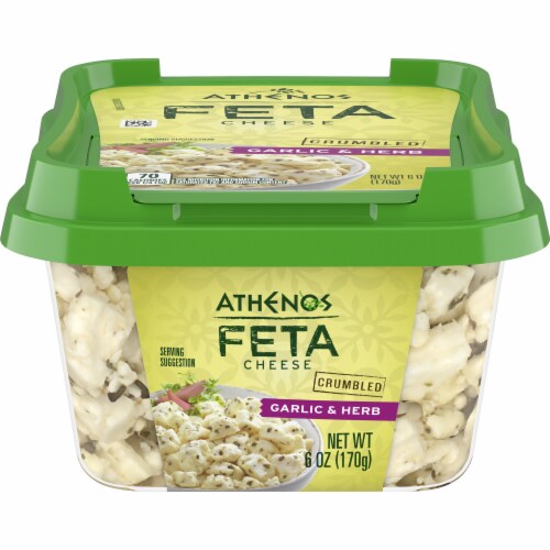 Athenos Crumbled Feta Cheese Garlic & Herb 6oz