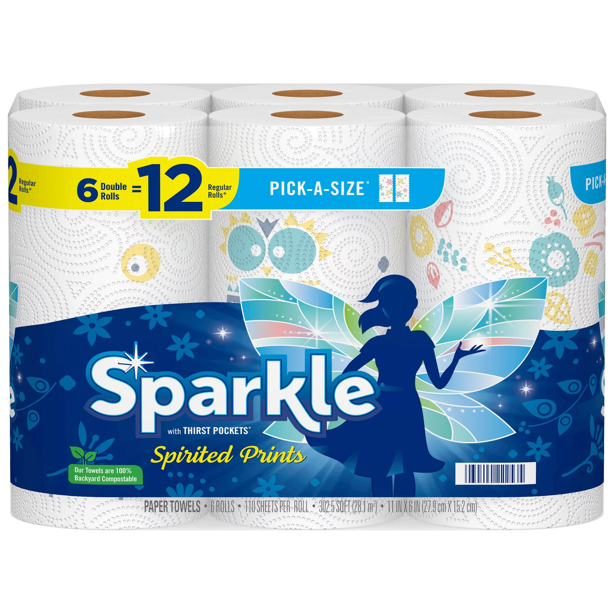 Sparkle Pick-a-Size Double Roll Paper Towel 6ct