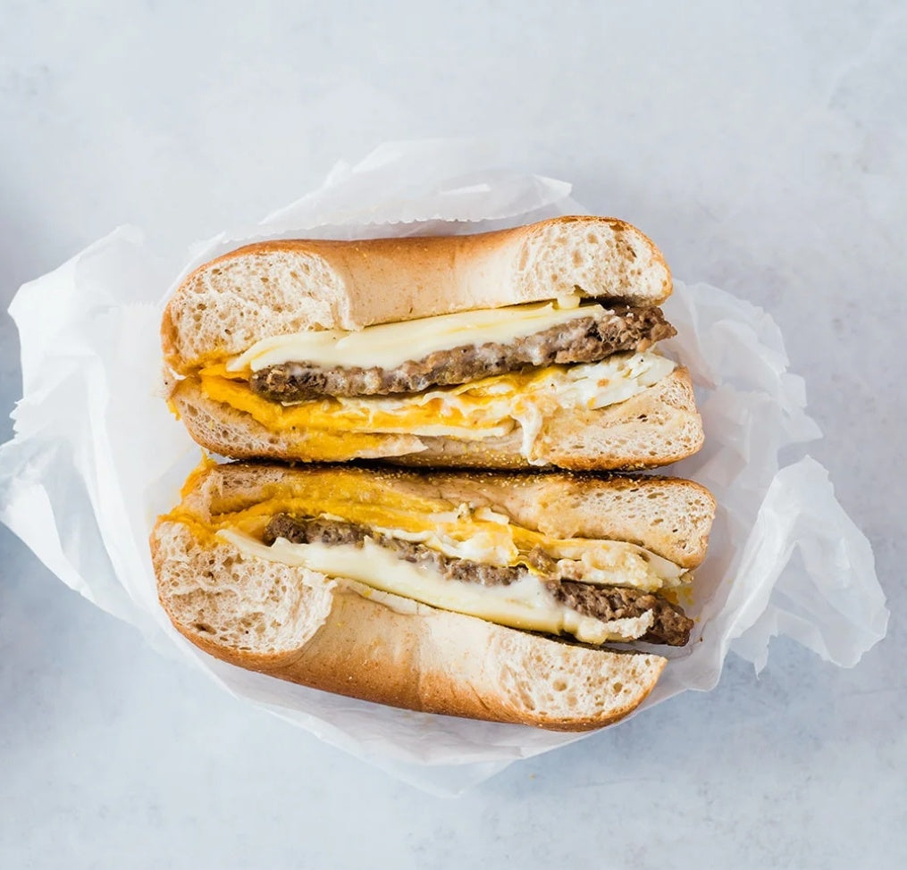 Egg, Pork Sausage ,& Cheese Breakfast Sandwich