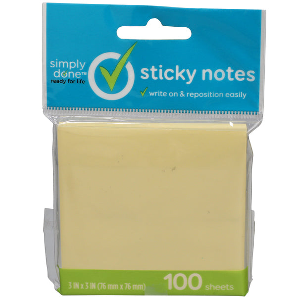 Simply Done Sticky Notes 3"x3" 100ct