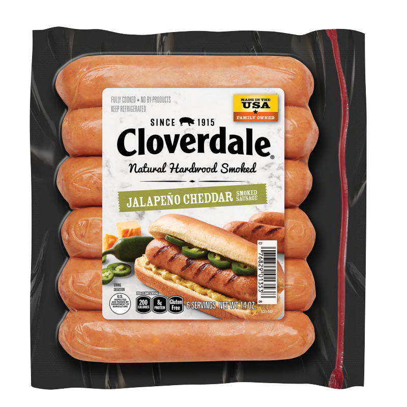 Cloverdale Jalapeno Cheddar Smoked Sausage Brats 14oz