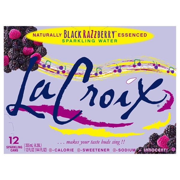 La Croix Black Razzberry Sparkling Water Cans 12oz x 12