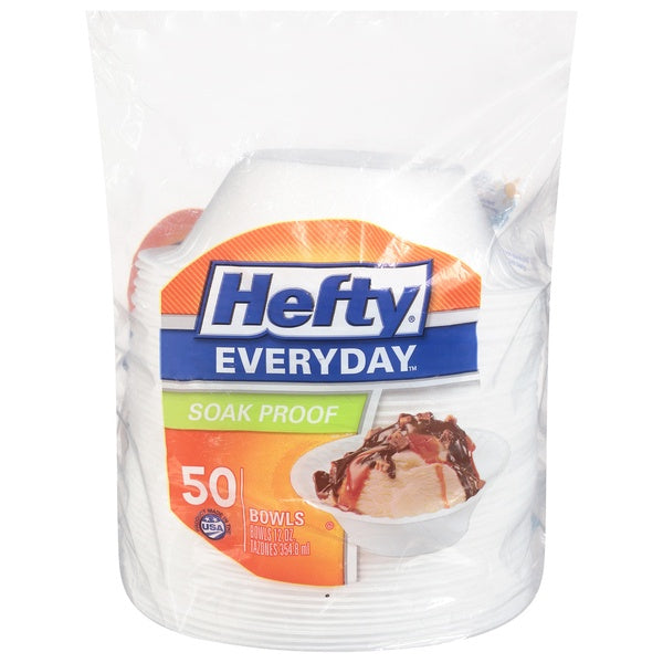 Hefty Everyday Soak-Proof Foam Bowls 12oz x 50