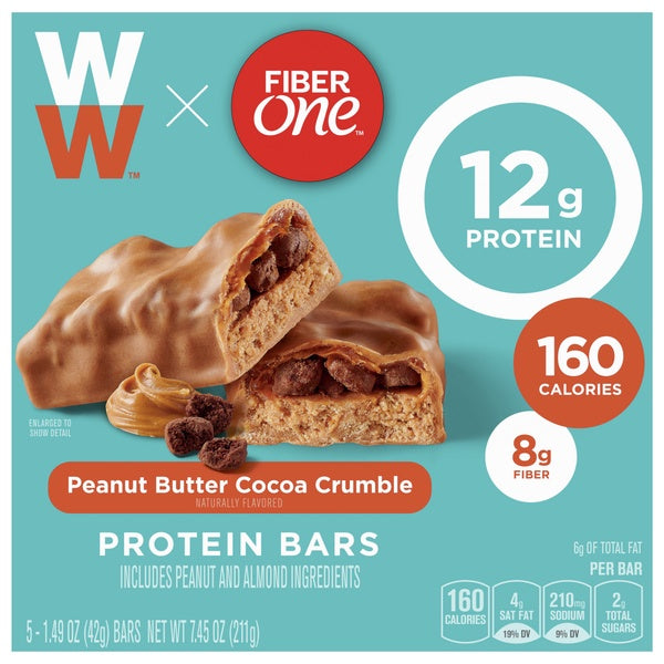 Fiber One Peanut Butter Cocoa Crumble Protein Bars 5ct