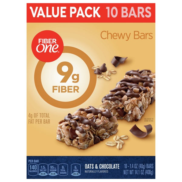 Fiber One Oats & Chocolate Chewy Bars 10ct