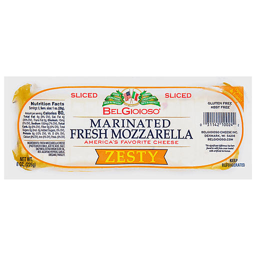 Bel Gioioso Sliced Zesty Marinated Fresh Mozzarella 8oz