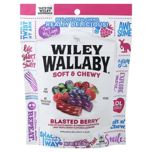 Wiley Wallaby Soft & Chewy Blasted Berry Licorice Candy 10oz