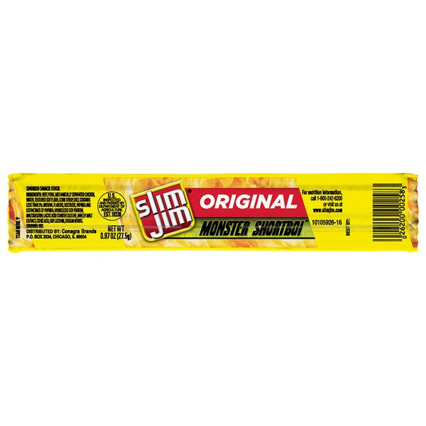 Slim Jim Original Monster Shortboi Snack Stick 0.97oz x 24