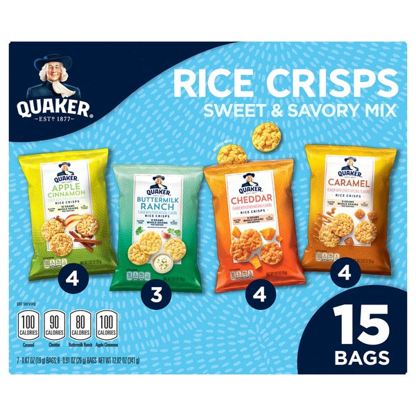 Quaker Rice Crisps Sweet & Savory Mix Variety Pack 15ct