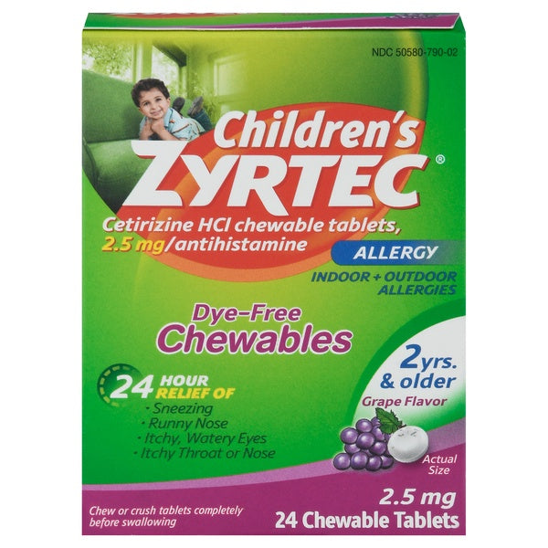 Zyrtec Children's Dye-Free Allergy Chewable Tablets 24ct