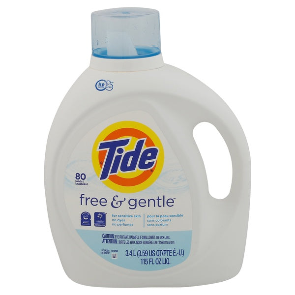 Tide Free & Gentle Laundry Detergent 80 Loads 115fl oz