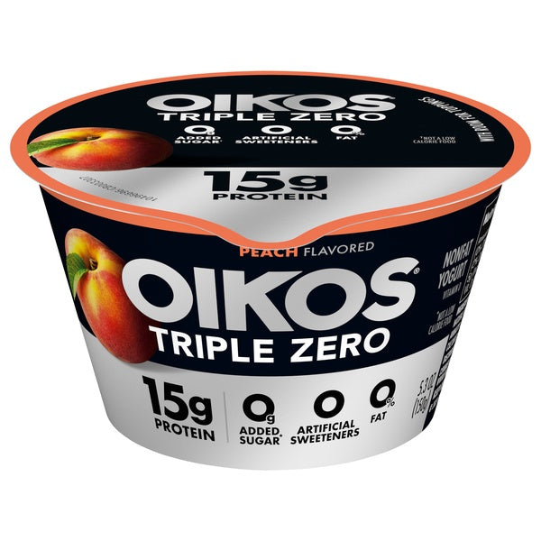 Dannon Oikos Triple Zero Peach Nonfat Yogurt 5.3oz