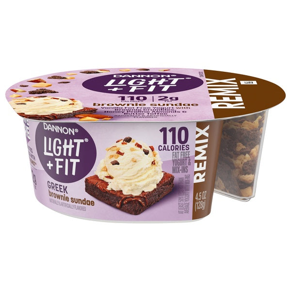 Dannon Remix Light & Fit Brownie Sundae Greek Yogurt & Mix-Ins 4.5oz