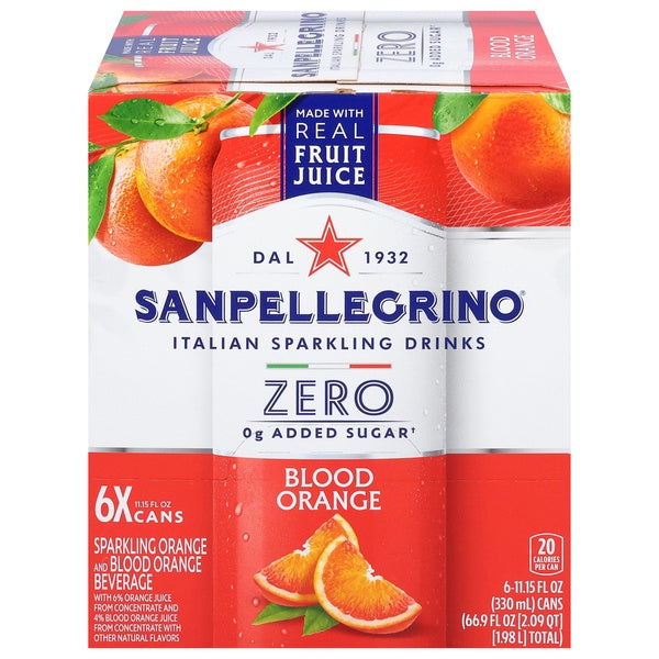 San Pellegrino Zero Sugar Blood Orange Sparkling Drink6ct