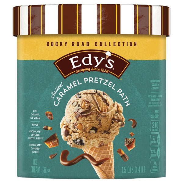 Edy's Salted Caramel Pretzel Path Ice Cream 1.5qt