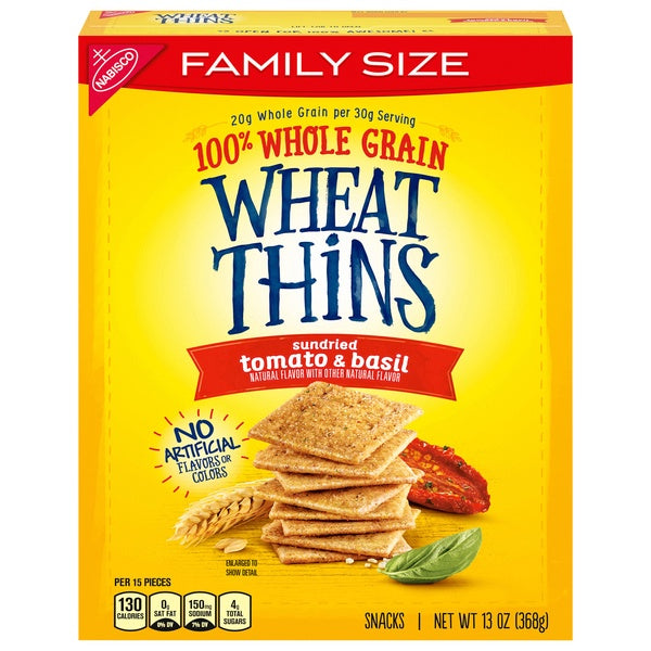 Nabisco Family Size Wheat Thins Sundried Tomato & Basil Crackers 13oz