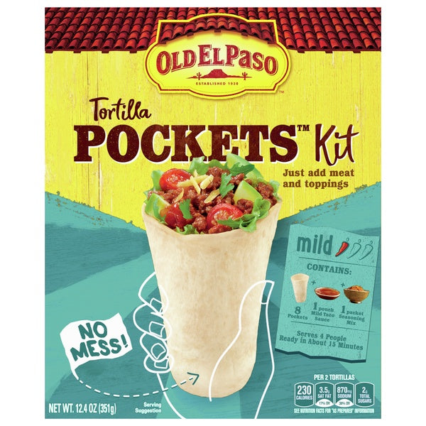 Old El Paso Tortilla Pockets Kit 12.4oz