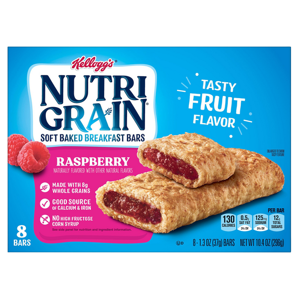 Kellogg's Nutri Grain Breakfast Bars Raspberry 8ct