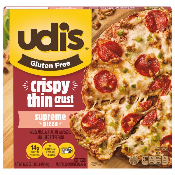 Udi's Gluten Free Crispy Thin Crust Supreme Pizza 19.12oz