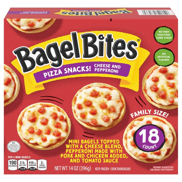 Bagel Bites Cheese & Pepperoni Pizza Snacks 18ct