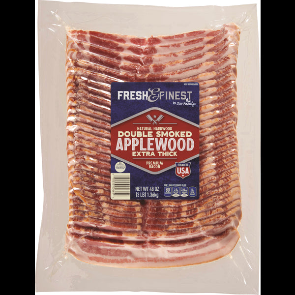 Fresh & Finest Extra Thick Applewood Double Smoked Bacon 3lb