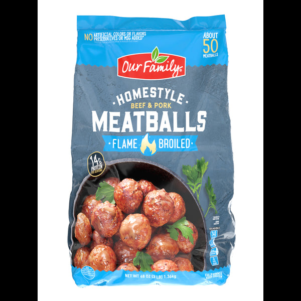 Our Family Homestyle Beef & Pork Meatballs 48oz