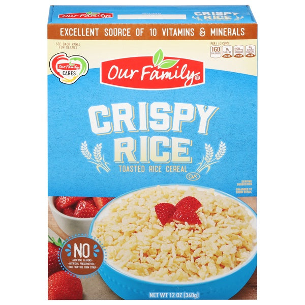 Our Family Crispy Toasted Rice Cereal 12oz