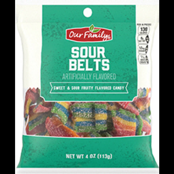 Our Family Sour Belts Candy 4oz