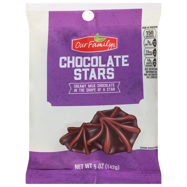 Our Family Chocolate Stars Candy 5oz