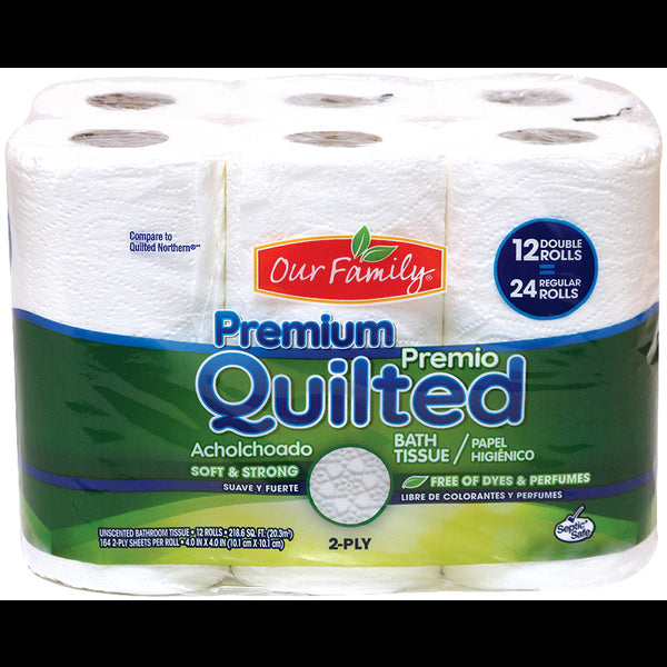 Our Family Premium Quilted Bath Tissue 12ct