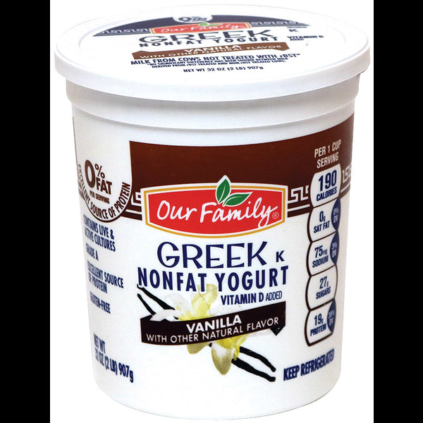 Our Family Vanilla Greek Nonfat Yogurt 32oz