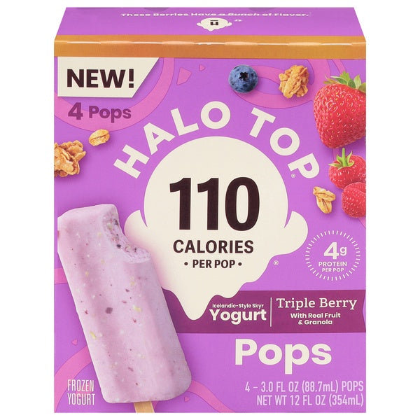 Halo Top Triple Berry Yogurt Pops 3.0oz x 4