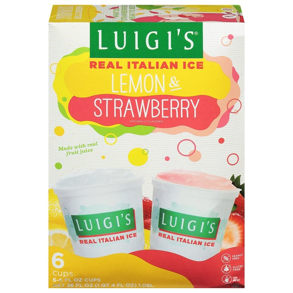 Luigi's Lemon & Strawberry Real Italian Ice 6ct