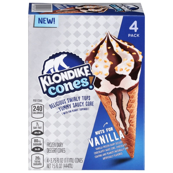 Klondike Vanilla Cones 4ct