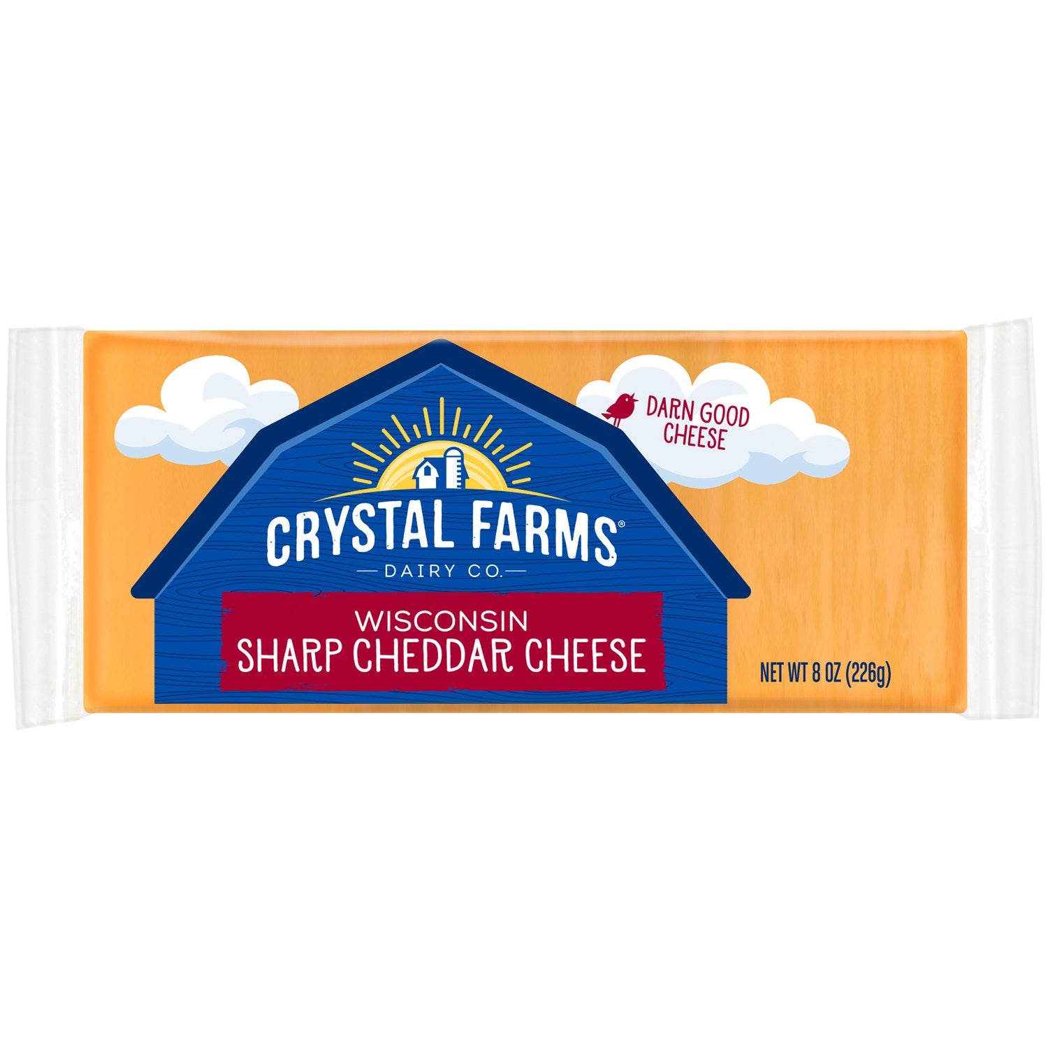 Crystal Farms Wisconsin Sharp Cheddar Cheese Block .8lb