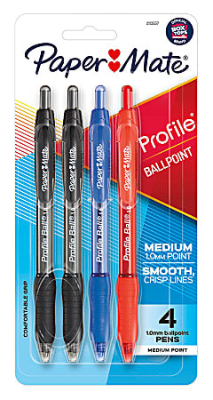 Papermate Assorted Ink Colors Profile Ballpoint Pens 4ct