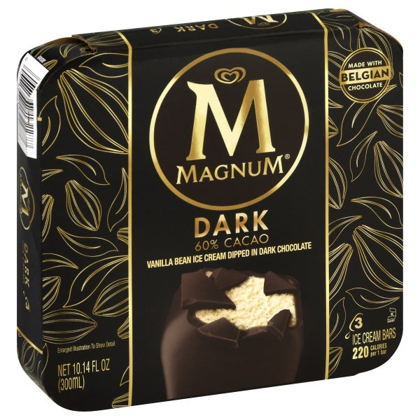 Magnum Dark Chocolate Dipped Ice Cream Bar 3ct