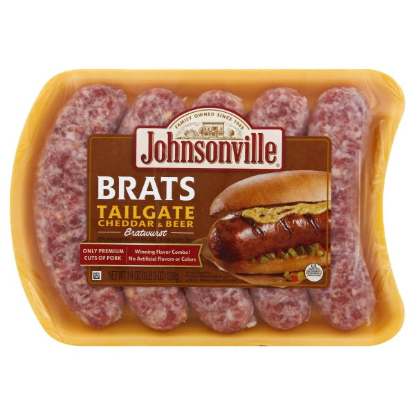 Johnsonville Tailgate Cheddar & Beer Brats 19oz