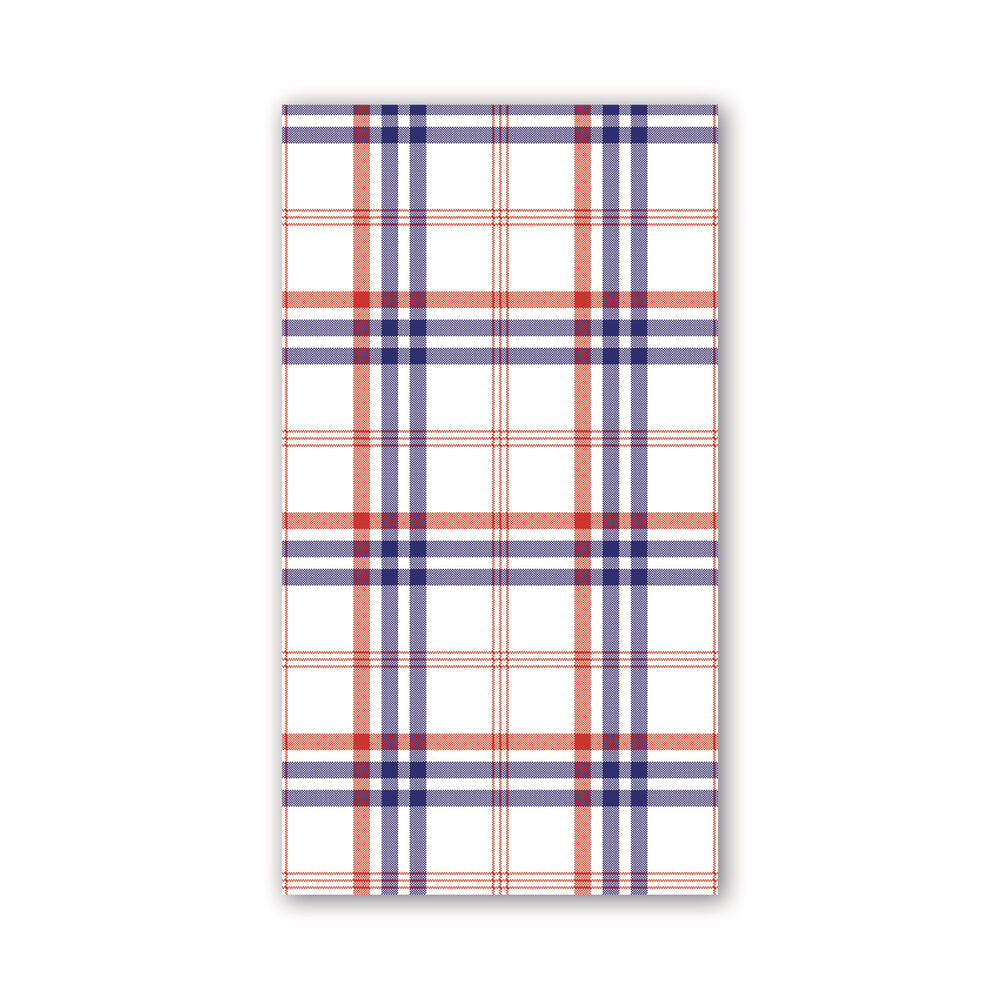 Michel Design Works Blue and Red Plaid Hostess Napkins 15ct