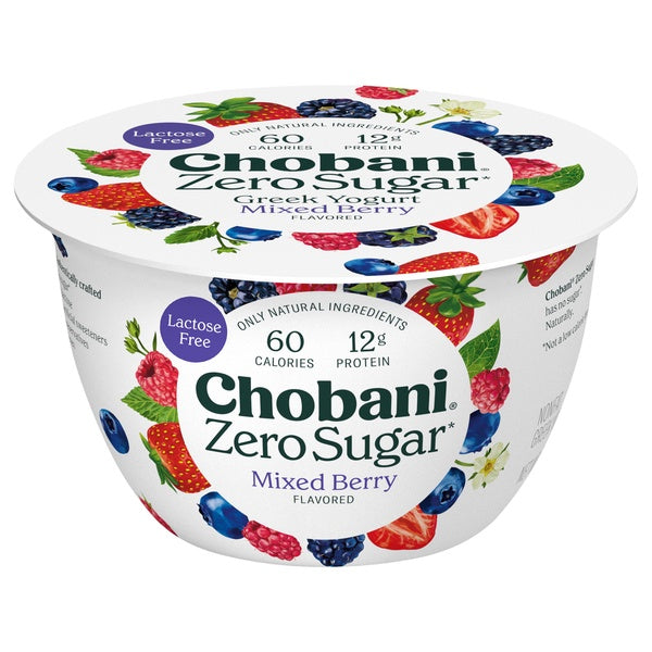 Chobani Mixed Berry Zero Sugar Lactose Free Yogurt 5.3oz