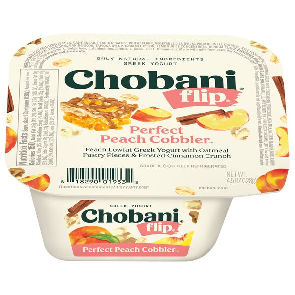 Chobani Flip Perfect Peach Cobbler Greek Yogurt 4.5oz