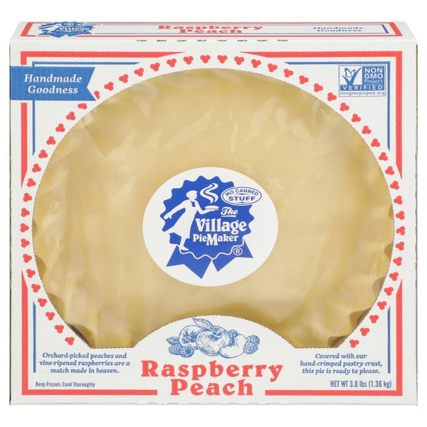 The Village PieMaker Frozen Unbaked 10" Raspberry/Peach Pie 3lb