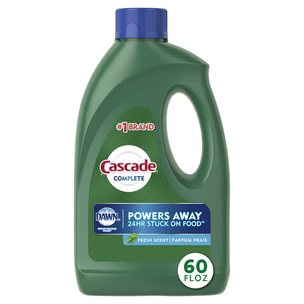 Cascade Fresh Scent Complete Dishwater Detergent Gel 60fl oz