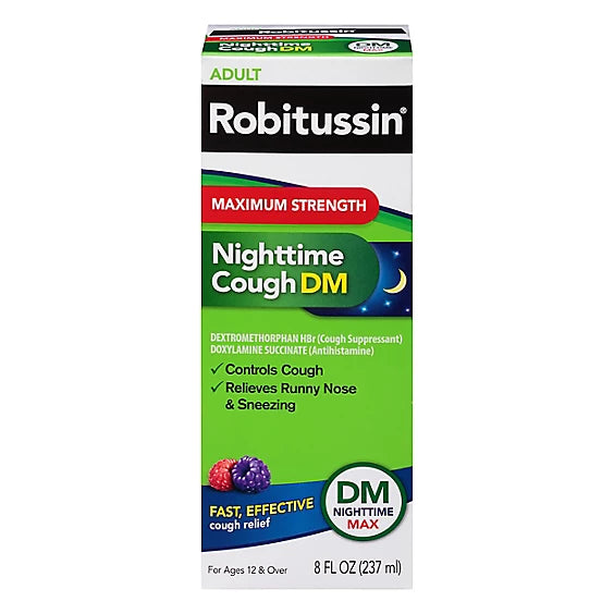 Adult Robitussin Nighttime Cough DM Max Strength Liquid 8fl oz