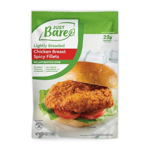 Just Bare Lightly Breaded Spicy Breaded Chicken Breast Fillets 24oz