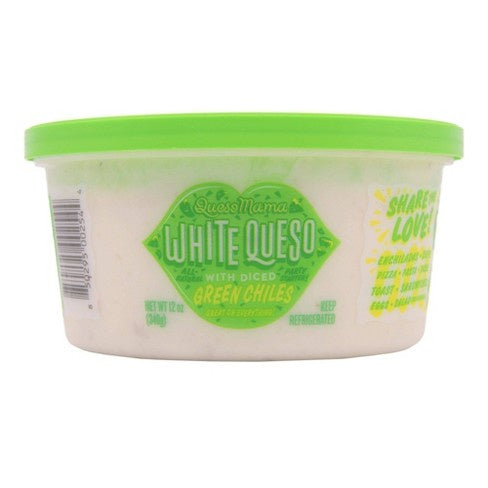 Queso Mama White Queso with Diced Green Chiles 12oz