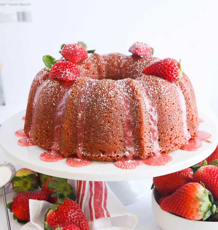 Best Strawberry Pound Cake Serves 18-20