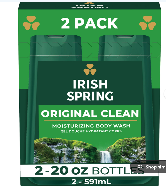 *Irish Spring Original Clean Body Wash 20 oz 2 pack