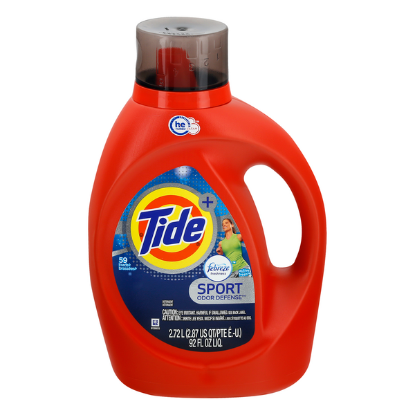 Tide Sport Odor Defense HE Liquid Laundry Detergent 59 Loads 92fl oz