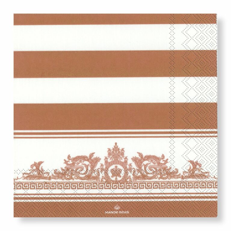 Manor Road Rococo Rose Gold Cocktail Napkins 20ct